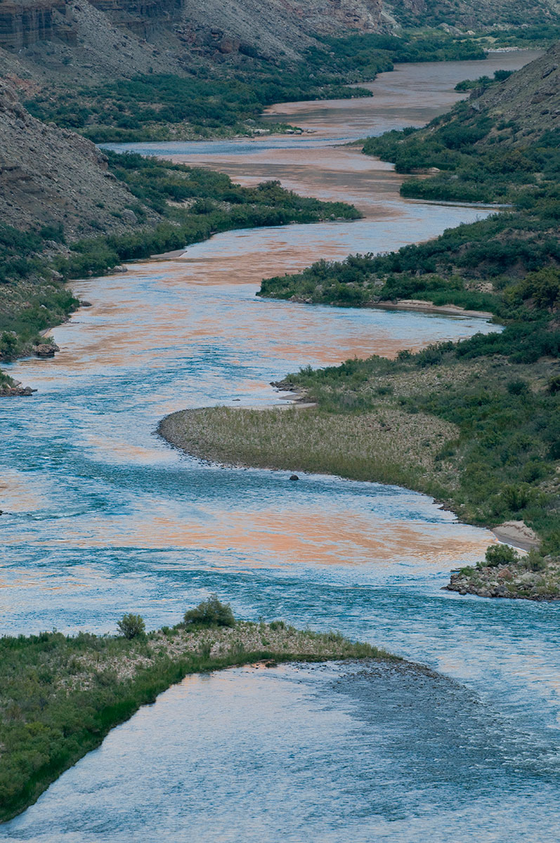 Picture of the Colorado River winding through several national parks and numerous canyons, including the Nankoweap Canyon in Arizona