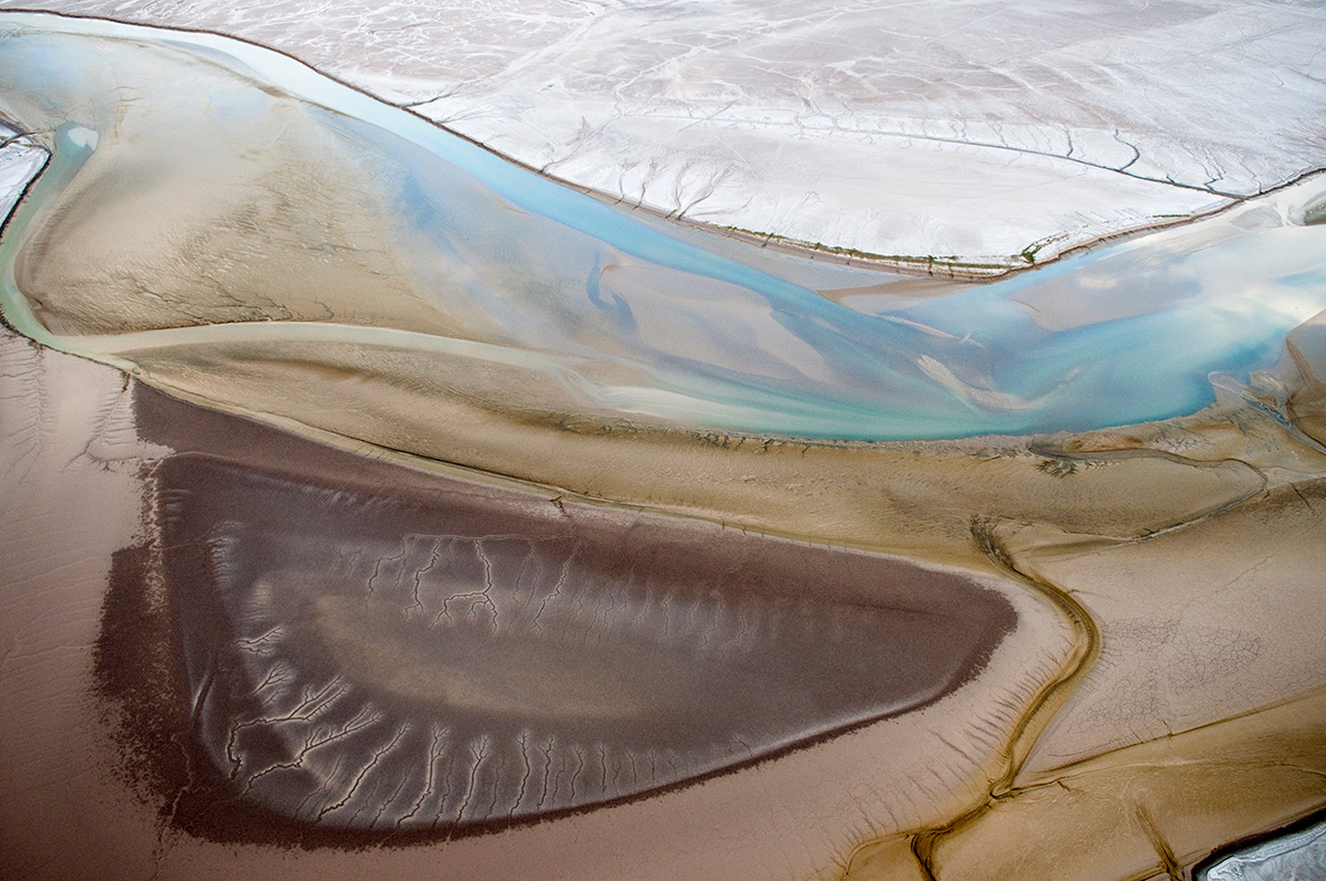 Picture of eerie patterns seen in the Colorado River's parched delta