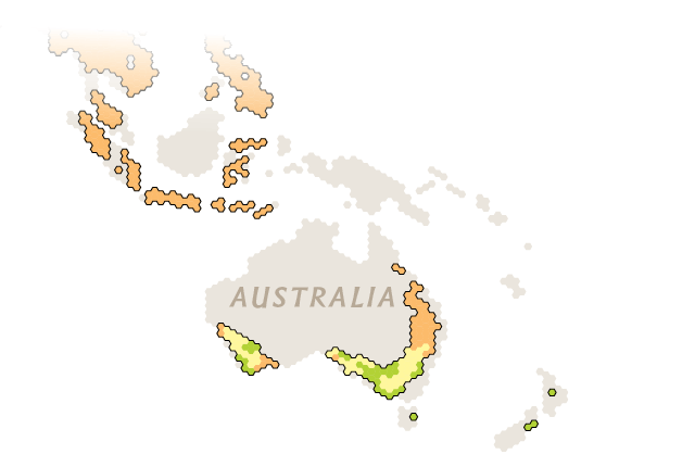 Map of potential changes in crop yields in Australia
