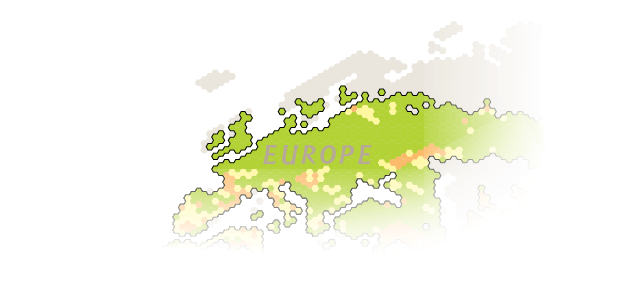 Map of potential changes in crop yields in Europe