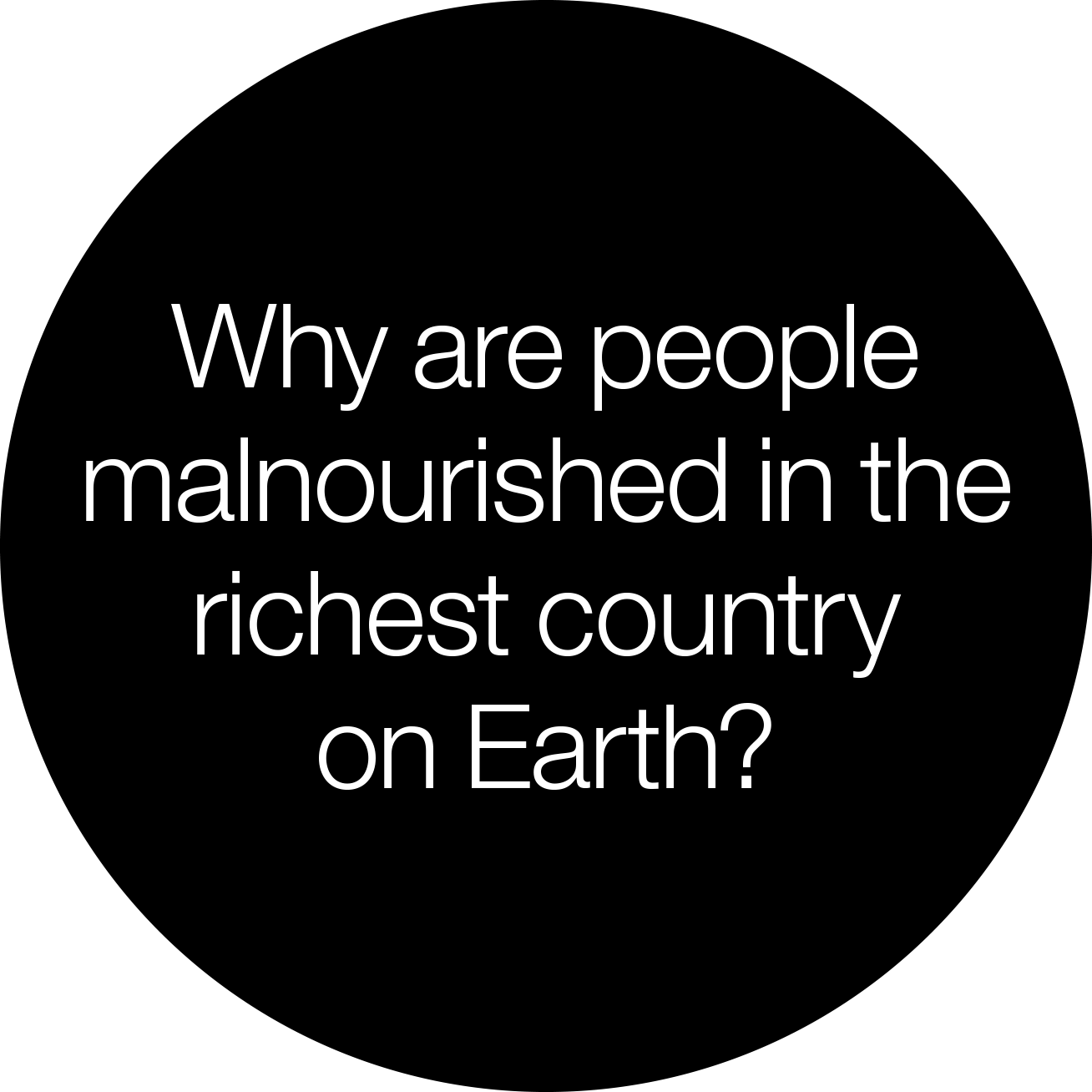 Why are people malnourished in the richest country on Earth?