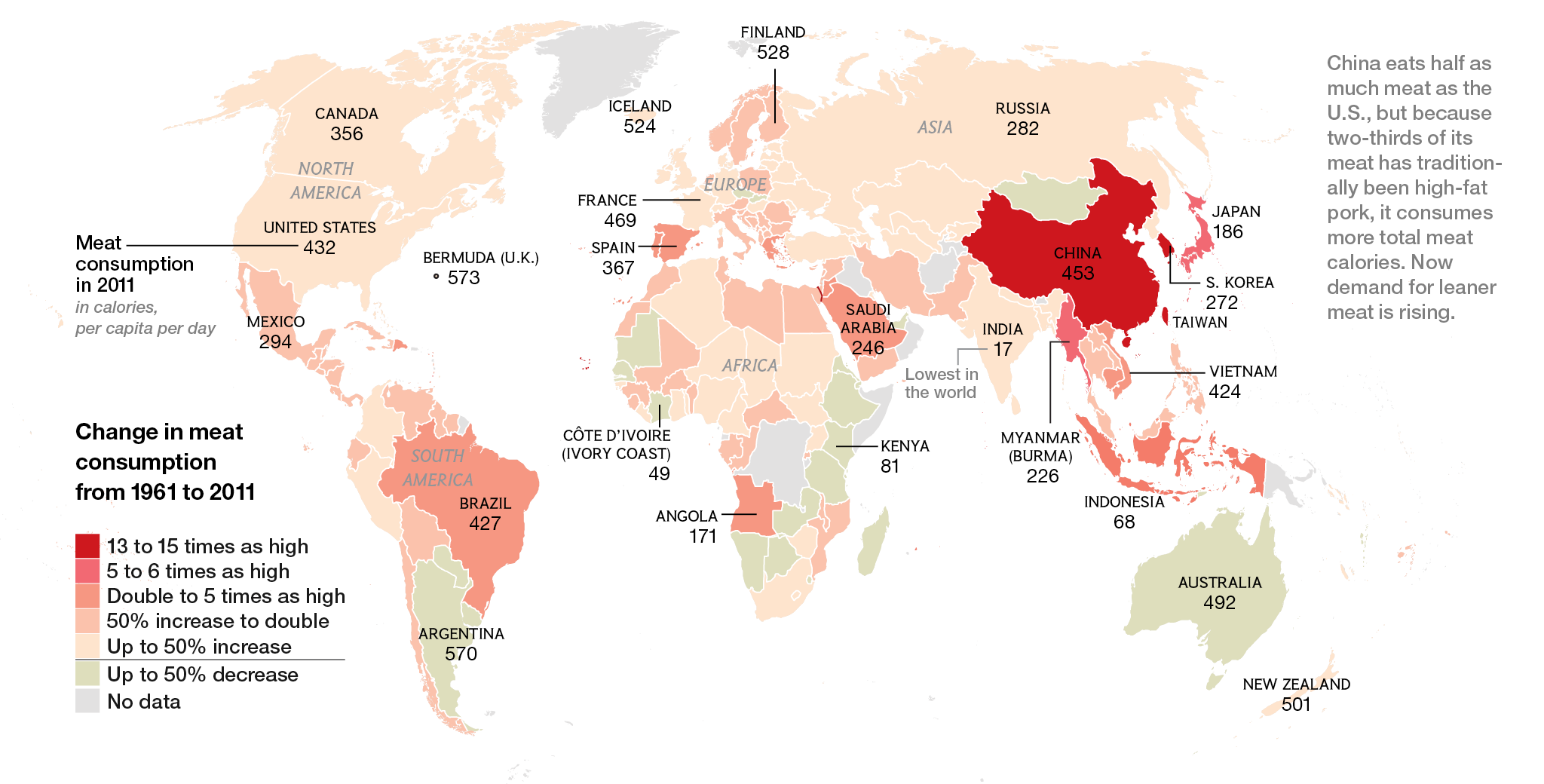 Map of meat consumption